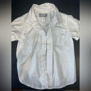 Short sleeve button down with blue & green design. Size 3t.